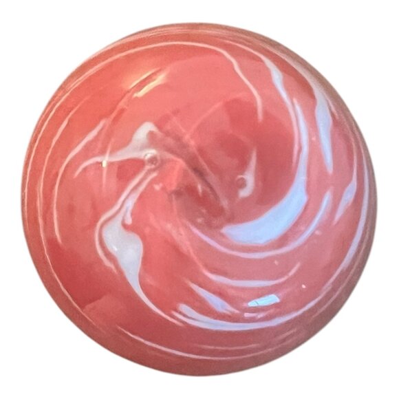 Vintage Hand Blown Art Glass Bud Vase Swirled Red & White 3" X 3.5" Decorative - Picture 6 of 6